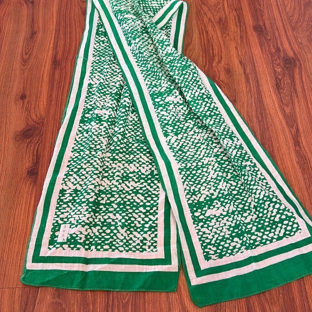 EVA m scarf green printed cotton scarf